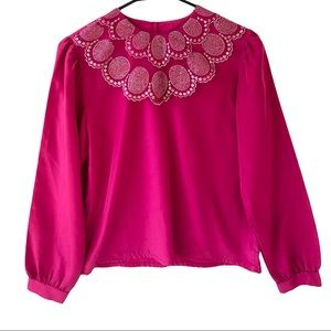 Vintage Korrigan Long Sleeve Blouse Pink Sz M